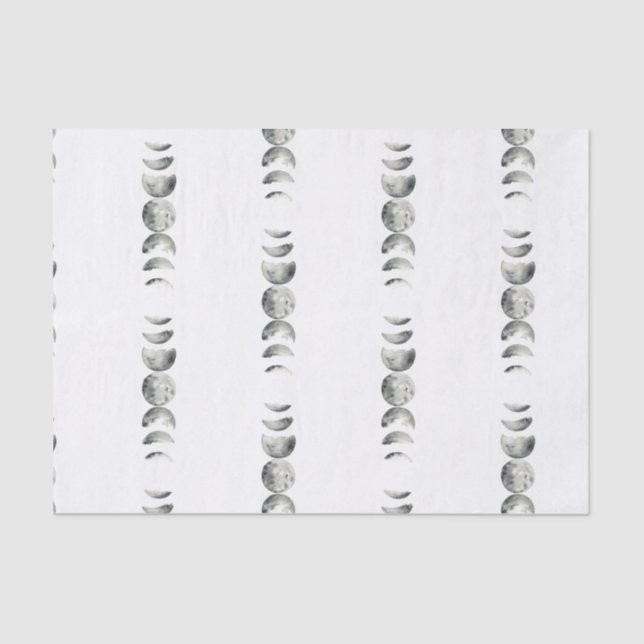 Watercolor Phases of the Moon Tissue Paper (Front)