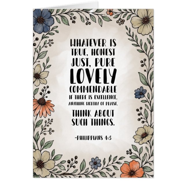Watercolor Philippians 4:8 (Front)
