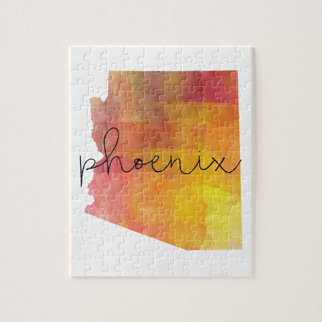 Watercolor Phoenix Arizona Jigsaw Puzzle (Vertical)