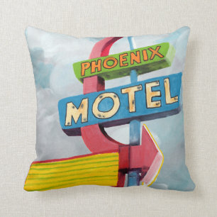 Watercolor Phoenix Motel Cushion