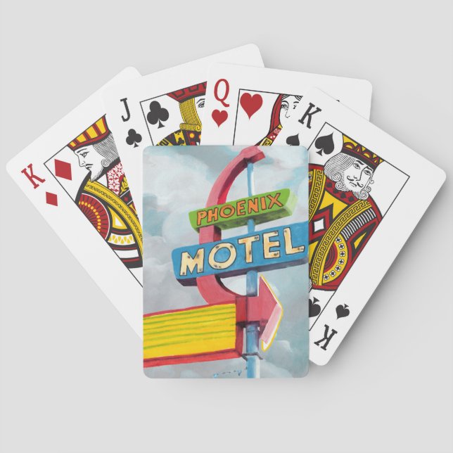 Watercolor Phoenix Motel Playing Cards (Back)