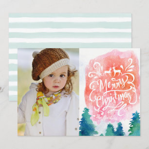 Watercolor Photo Christmas Card