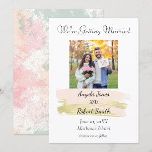 Watercolor Photo Save the Date Invitation