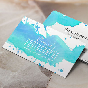 Watercolor Photography Modern Photographer Business Card
