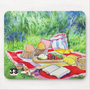 Watercolor Picnic Date Mouse Pad