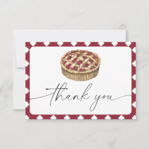 Watercolor pie baby shower thank you card