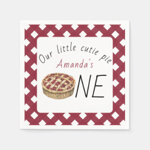 Watercolor Pie Kids Birthday Napkin