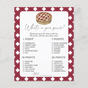Watercolor pie - What's in your purse game
