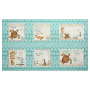 Watercolor Pillow Panel Seashore Beach Style Fabric