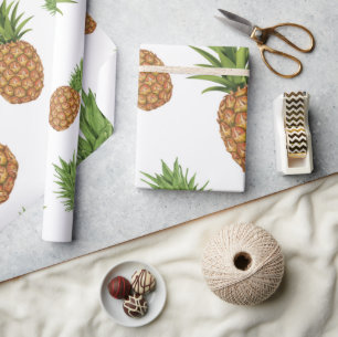 Watercolor pine-apple pattern 1 wrapping paper