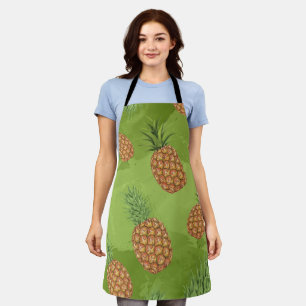 Watercolor pine-apple pattern 4 apron