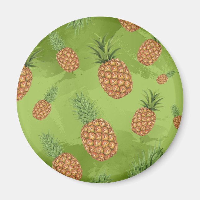Watercolor pine-apple pattern 4 magnet (Front)