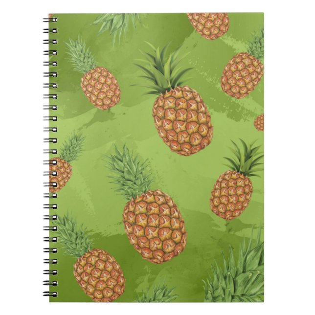 Watercolor pine-apple pattern 4 notebook (Front)