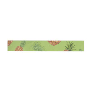 Watercolor pine-apple pattern 4 wraparound address label