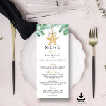 Watercolor Pine Boughs Winter Wedding Menu Cards<br><div class="desc">Celebrate in style with these elegant and very trendy wedding menus. The design is easy to personalise with your own wording and your guests will be thrilled when they see these fabulous wedding invites. Available as printed cards or as an instant digital downloadable file. If you would like any design...</div>
