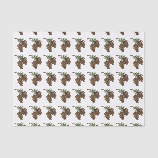 Watercolor Pine Cones Tissue Paper (Front)