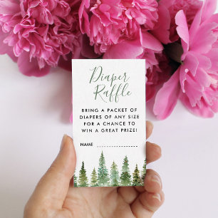 Watercolor Pine Forest Diaper Raffle Enclosure 