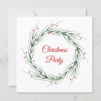 Watercolor Pine Needles and Berries Wreath