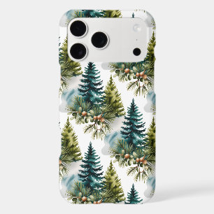 Watercolor Pine Pattern Elegant Winter