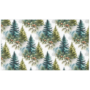 Watercolor Pine Pattern Elegant Winter Tablecloth