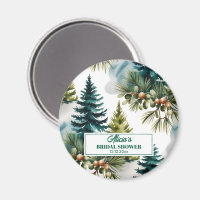 Watercolor Pine Pattern Winter Bridal Shower Favou