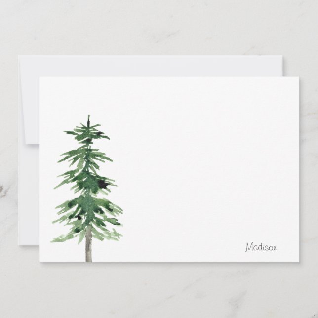 Watercolor Pine Tree Card (Front)