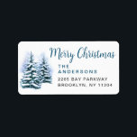 Watercolor Pine Tree Chic Christmas Return Address Label<br><div class="desc">Watercolor Pine Tree Chic Christmas Return Address label.
Personalise your holiday  return address label with  this red watercolor holly berries wreath and your photo.</div>