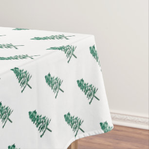 Watercolor Pine Tree Christmas Tablecloth