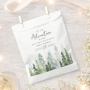 Watercolor Pine Tree Forest Baby Shower Favour Bag