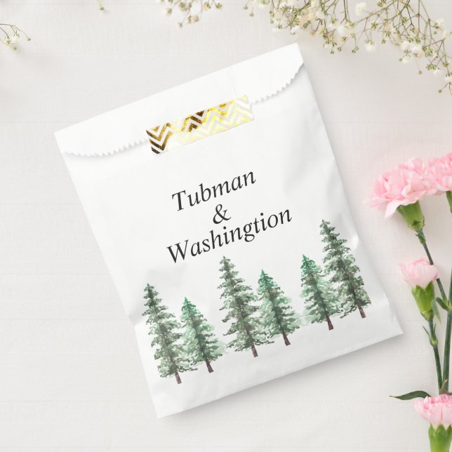 Watercolor Pine Tree Forest wedding Favour Bag (Sealed)
