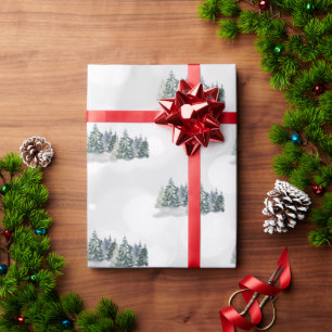 Watercolor Pine Tree,Forest Wrapping Paper