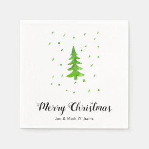 Watercolor Pine Tree Napkin