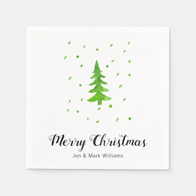 Watercolor Pine Tree Napkin (Front)