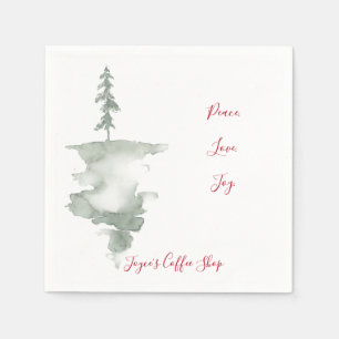 Watercolor Pine Tree Paper Napkin