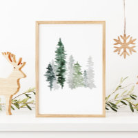 Watercolor Pine Tree