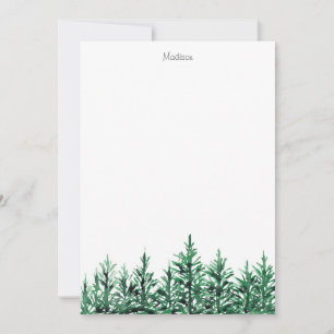 Watercolor Pine Trees Card