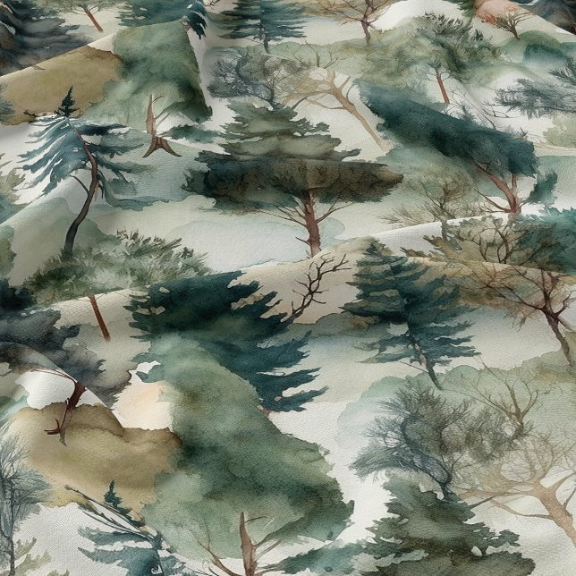 Watercolor Pine Trees Fabric (Creator Uploaded)