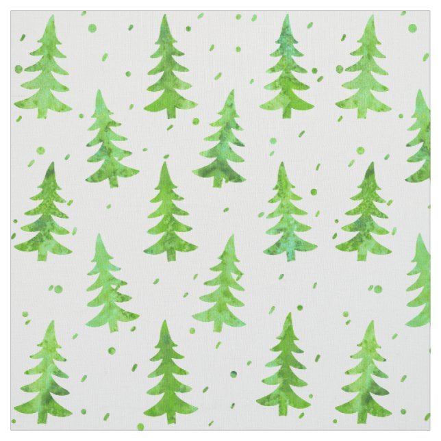 Watercolor Pine Trees Fabric (Swatch)