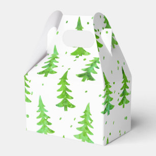 Watercolor Pine Trees Favour Box