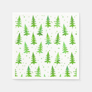 Watercolor Pine Trees Napkin