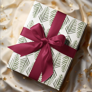 Watercolor Pine trees - sap green Wrapping Paper Sheet