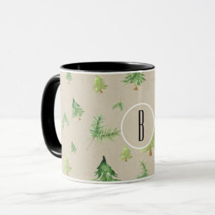 Watercolor Pine Trees Winter Minimal Rustic Mug