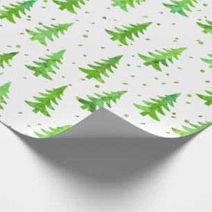 Watercolor Pine Trees Wrapping Paper