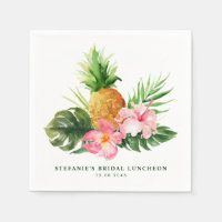 Watercolor Pineapple and Hibiscus Bridal Luncheon 