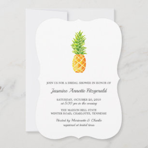 Watercolor Pineapple Bridal Shower Invitation