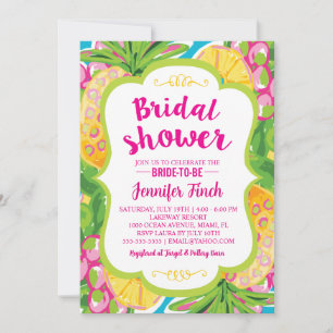 Watercolor Pineapple Bridal Shower Invitation