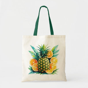 Watercolor Pineapple & Citrus Tropical Fruit Tot Tote Bag