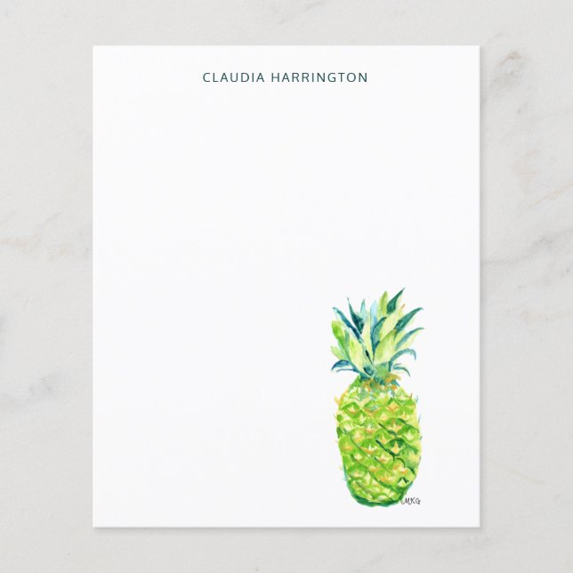 Watercolor Pineapple Colourful Boho Hand-Drawn  (Front)