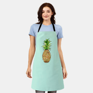 watercolor pineapple drawing apron