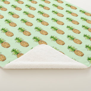 watercolor pineapple drawing sherpa blanket